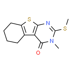 ChemSpider 2D Image | 3-Methyl-2-(methylsulfanyl)-5,6,7,8-tetrahydro[1]benzothieno[2,3-d]pyrimidin-4(3H)-one | C12H14N2OS2