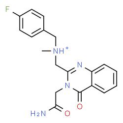 ChemSpider 2D Image | [3-(2-Amino-2-oxoethyl)-4-oxo-3,4-dihydro-2-quinazolinyl]-N-(4-fluorobenzyl)-N-methylmethanaminium | C19H20FN4O2