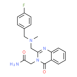 ChemSpider 2D Image | 2-[2-{[(4-Fluorobenzyl)(methyl)amino]methyl}-4-oxo-3(4H)-quinazolinyl]acetamide | C19H19FN4O2