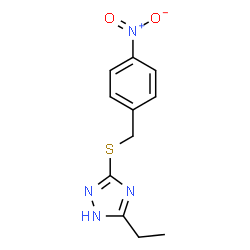 ChemSpider 2D Image | 5-Ethyl-3-[(4-nitrobenzyl)sulfanyl]-1H-1,2,4-triazole | C11H12N4O2S