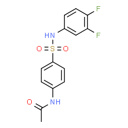 ChemSpider 2D Image | N-{4-[(3,4-Difluorophenyl)sulfamoyl]phenyl}acetamide | C14H12F2N2O3S