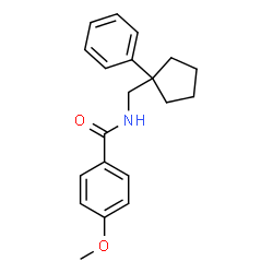 ChemSpider 2D Image | 4-Methoxy-N-[(1-phenylcyclopentyl)methyl]benzamide | C20H23NO2