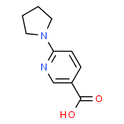 ChemSpider 2D Image | 6-pyrrolidin-1-ylnicotinic acid | C10H12N2O2