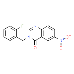 ChemSpider 2D Image | 3-(2-Fluorobenzyl)-6-nitro-4(3H)-quinazolinone | C15H10FN3O3