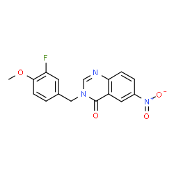 ChemSpider 2D Image | 3-(3-Fluoro-4-methoxybenzyl)-6-nitro-4(3H)-quinazolinone | C16H12FN3O4