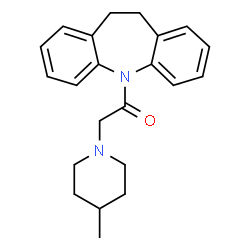 ChemSpider 2D Image | 1-(10,11-Dihydro-dibenzo[b,f]azepin-5-yl)-2-(4-methyl-piperidin-1-yl)-ethanone | C22H26N2O