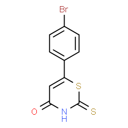 ChemSpider 2D Image | 6-(4-Bromophenyl)-2-thioxo-2,3-dihydro-4H-1,3-thiazin-4-one | C10H6BrNOS2