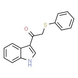 ChemSpider 2D Image | 1-(1H-Indol-3-yl)-2-phenylsulfanyl-ethanone | C16H13NOS