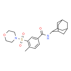 ChemSpider 2D Image | N-(Adamantan-2-yl)-4-methyl-3-(4-morpholinylsulfonyl)benzamide | C22H30N2O4S