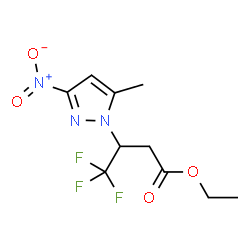 ChemSpider 2D Image | Ethyl 4,4,4-trifluoro-3-(5-methyl-3-nitro-1H-pyrazol-1-yl)butanoate | C10H12F3N3O4