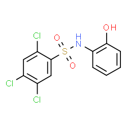 ChemSpider 2D Image | 2,4,5-Trichloro-N-(2-hydroxyphenyl)benzenesulfonamide | C12H8Cl3NO3S