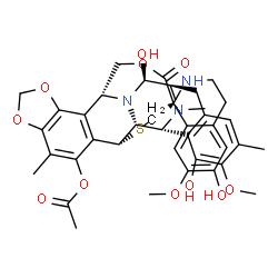 ChemSpider 2D Image | (1R,1'R,2'R,3'R,11'R,12'S,14'R)-5',6,12'-Trihydroxy-6',7-dimethoxy-7',21',30'-trimethyl-27'-oxo-3,4-dihydro-2H-spiro[isoquinoline-1,26'-[17,19,28]trioxa[24]thia[13,30]diazaheptacyclo[12.9.6.1~3,11~.0~
2,13~.0~4,9~.0~15,23~.0~16,20~]triaconta[4,6,8,15,20,22]hexaen]-22'-yl acetate | C39H43N3O11S