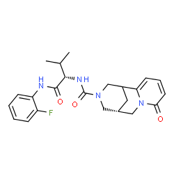 ChemSpider 2D Image | (9R)-N-{(2S)-1-[(2-Fluorophenyl)amino]-3-methyl-1-oxo-2-butanyl}-6-oxo-7,11-diazatricyclo[7.3.1.0~2,7~]trideca-2,4-diene-11-carboxamide | C23H27FN4O3