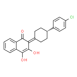 ChemSpider 2D Image | (2Z)-2-[(4R)-4-(4-Chlorophenyl)cyclohexylidene]-3,4-dihydroxy-1(2H)-naphthalenone | C22H19ClO3