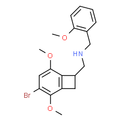 ChemSpider 2D Image | 1-(3-Bromo-2,5-dimethoxybicyclo[4.2.0]octa-1,3,5-trien-7-yl)-N-(2-methoxybenzyl)methanamine | C19H22BrNO3