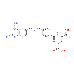 ChemSpider 2D Image | N-[4-({[(2,4-Diamino-6-pteridinyl)methyl]amino}methyl)benzoyl]glutamic acid | C20H22N8O5