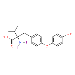ChemSpider 2D Image | O-(4-Hydroxyphenyl)-N,N-diiodo-alpha-isopropyltyrosine | C18H19I2NO4