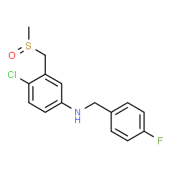 ChemSpider 2D Image | 4-Chloro-N-(4-fluorobenzyl)-3-[(methylsulfinyl)methyl]aniline | C15H15ClFNOS