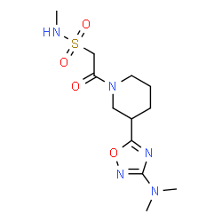 ChemSpider 2D Image | 2-{3-[3-(Dimethylamino)-1,2,4-oxadiazol-5-yl]-1-piperidinyl}-N-methyl-2-oxoethanesulfonamide | C12H21N5O4S