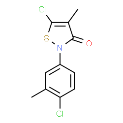 ChemSpider 2D Image | 5-Chloro-2-(4-chloro-3-methylphenyl)-4-methyl-1,2-thiazol-3(2H)-one | C11H9Cl2NOS