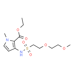 ChemSpider 2D Image | Ethyl 3-({[2-(2-methoxyethoxy)ethyl]sulfonyl}amino)-1-methyl-1H-pyrrole-2-carboxylate | C13H22N2O6S