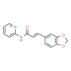 ChemSpider 2D Image | (2E)-3-(1,3-Benzodioxol-5-yl)-N-(2-pyridinyl)acrylamide | C15H12N2O3