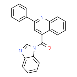 ChemSpider 2D Image | 1H-Benzimidazol-1-yl(2-phenyl-4-quinolinyl)methanone | C23H15N3O