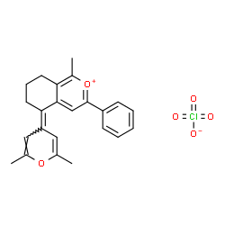 ChemSpider 2D Image | 5-(2,6-Dimethyl-4H-pyran-4-ylidene)-1-methyl-3-phenyl-5,6,7,8-tetrahydroisochromenium perchlorate | C23H23ClO6
