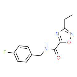 ChemSpider 2D Image | 3-Ethyl-N-(4-fluorobenzyl)-1,2,4-oxadiazole-5-carboxamide | C12H12FN3O2