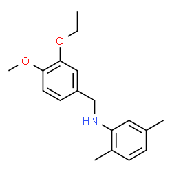 ChemSpider 2D Image | N-(3-Ethoxy-4-methoxybenzyl)-2,5-dimethylaniline | C18H23NO2
