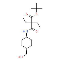 ChemSpider 2D Image | 2-Methyl-2-propanyl 2-ethyl-2-{[cis-4-(hydroxymethyl)cyclohexyl]carbamoyl}butanoate | C18H33NO4