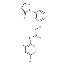 ChemSpider 2D Image | N-(4-Chloro-2-fluorophenyl)-2-[3-(2-oxo-1-pyrrolidinyl)phenoxy]acetamide | C18H16ClFN2O3