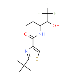 ChemSpider 2D Image | 2-(2-Methyl-2-propanyl)-N-(1,1,1-trifluoro-2-hydroxy-3-pentanyl)-1,3-thiazole-4-carboxamide | C13H19F3N2O2S