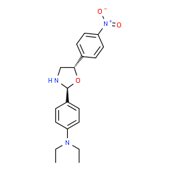 ChemSpider 2D Image | N,N-Diethyl-4-[(2S,5S)-5-(4-nitrophenyl)-1,3-oxazolidin-2-yl]aniline | C19H23N3O3