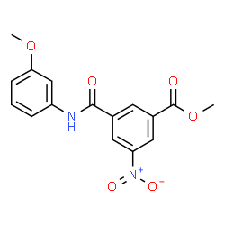 ChemSpider 2D Image | Methyl 3-[(3-methoxyphenyl)carbamoyl]-5-nitrobenzoate | C16H14N2O6