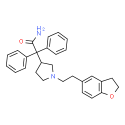 ChemSpider 2D Image | 2-{1-[2-(2,3-Dihydro-1-benzofuran-5-yl)ethyl]-3-pyrrolidinyl}-2,2-diphenylacetamide | C28H30N2O2