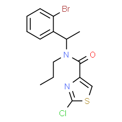 ChemSpider 2D Image | N-[1-(2-Bromophenyl)ethyl]-2-chloro-N-propyl-1,3-thiazole-4-carboxamide | C15H16BrClN2OS