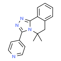ChemSpider 2D Image | 5,5-Dimethyl-3-(4-pyridinyl)-5,6-dihydro[1,2,4]triazolo[3,4-a]isoquinoline | C17H16N4