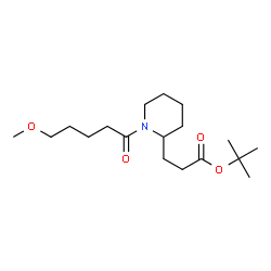 ChemSpider 2D Image | 2-Methyl-2-propanyl 3-[1-(5-methoxypentanoyl)-2-piperidinyl]propanoate | C18H33NO4