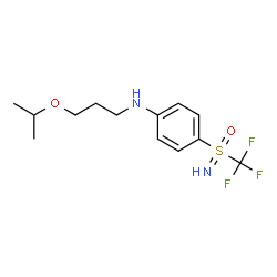 ChemSpider 2D Image | N-(3-Isopropoxypropyl)-4-[S-(trifluoromethyl)sulfonimidoyl]aniline | C13H19F3N2O2S