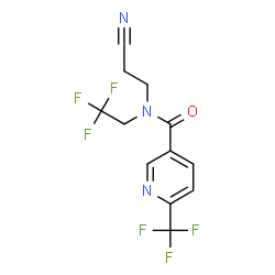 ChemSpider 2D Image | N-(2-Cyanoethyl)-N-(2,2,2-trifluoroethyl)-6-(trifluoromethyl)nicotinamide | C12H9F6N3O