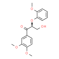 ChemSpider 2D Image | (2S)-1-(3,4-Dimethoxyphenyl)-3-hydroxy-2-(2-methoxyphenoxy)-1-propanone | C18H20O6