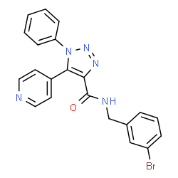 ChemSpider 2D Image | N-(3-Bromobenzyl)-1-phenyl-5-(4-pyridinyl)-1H-1,2,3-triazole-4-carboxamide | C21H16BrN5O