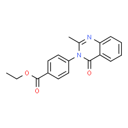 ChemSpider 2D Image | Ethyl 4-(2-methyl-4-oxo-3(4H)-quinazolinyl)benzoate | C18H16N2O3