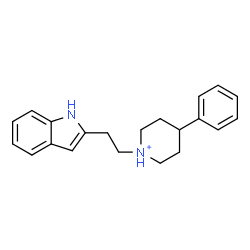 ChemSpider 2D Image | 1-[2-(1H-Indol-2-yl)ethyl]-4-phenylpiperidinium | C21H25N2