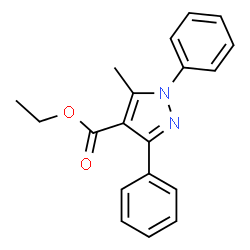ChemSpider 2D Image | Ethyl 5-methyl-1,3-diphenyl-1H-pyrazole-4-carboxylate | C19H18N2O2