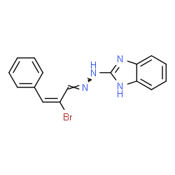 ChemSpider 2D Image | 2-{(2E)-2-[(2E)-2-Bromo-3-phenyl-2-propen-1-ylidene]hydrazino}-1H-benzimidazole | C16H13BrN4