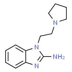 ChemSpider 2D Image | 1-[2-(1-Pyrrolidinyl)ethyl]-1H-benzimidazol-2-amine | C13H18N4