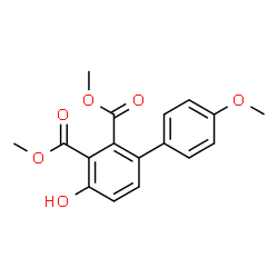 ChemSpider 2D Image | Dimethyl 4-hydroxy-4'-methoxy-2,3-biphenyldicarboxylate | C17H16O6