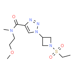 ChemSpider 2D Image | 1-[1-(Ethylsulfonyl)-3-azetidinyl]-N-(2-methoxyethyl)-N-methyl-1H-1,2,3-triazole-4-carboxamide | C12H21N5O4S